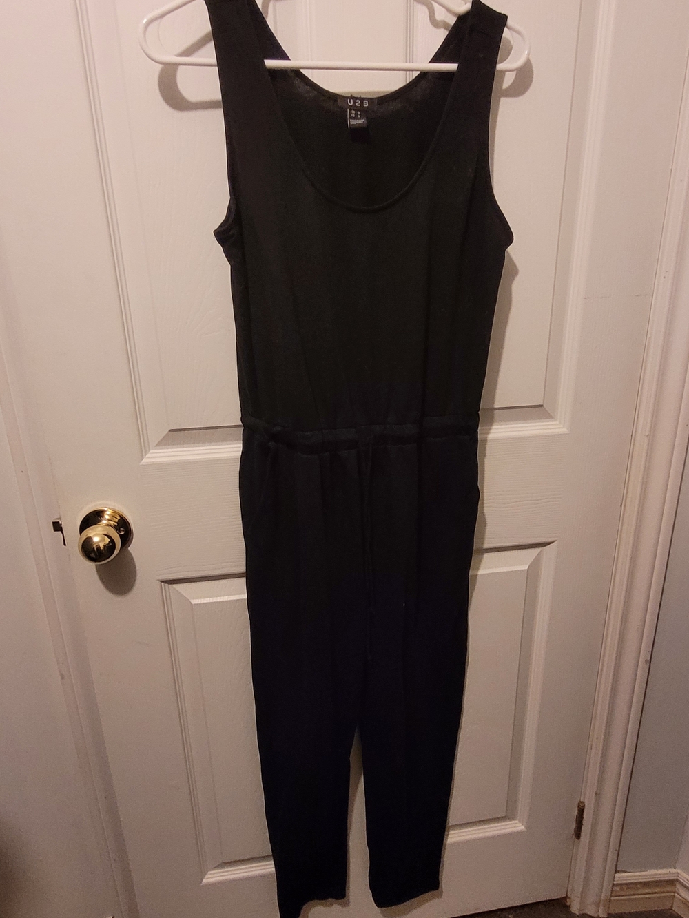 U2B Black Sleeveless Jumpsuit with Elastic Waist
